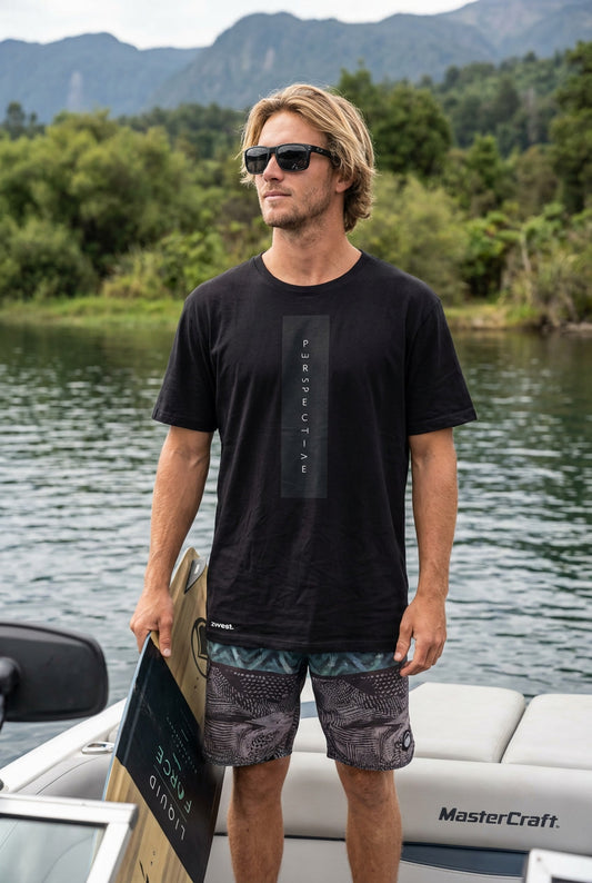 Polera Manga Corta Hombre - Perspective Black