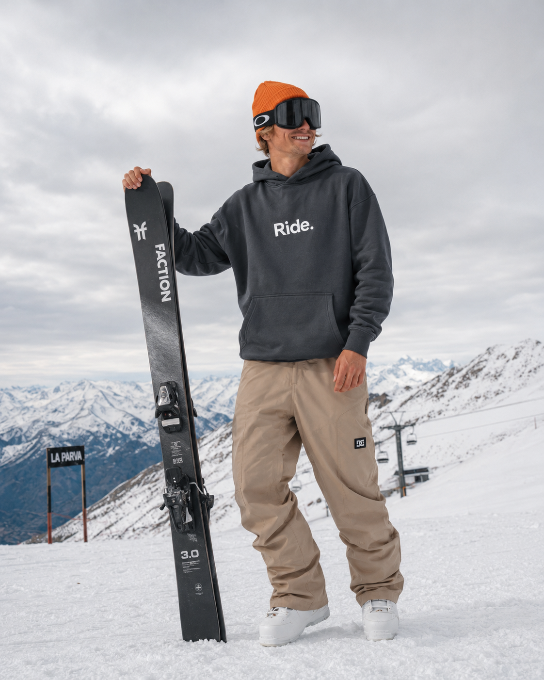 Polerón Ride Grey. Hombre