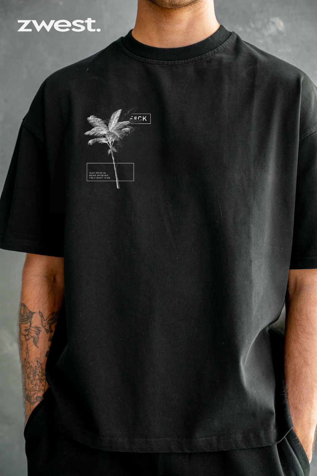 Polera Manga Corta Hombre - F#CK Black