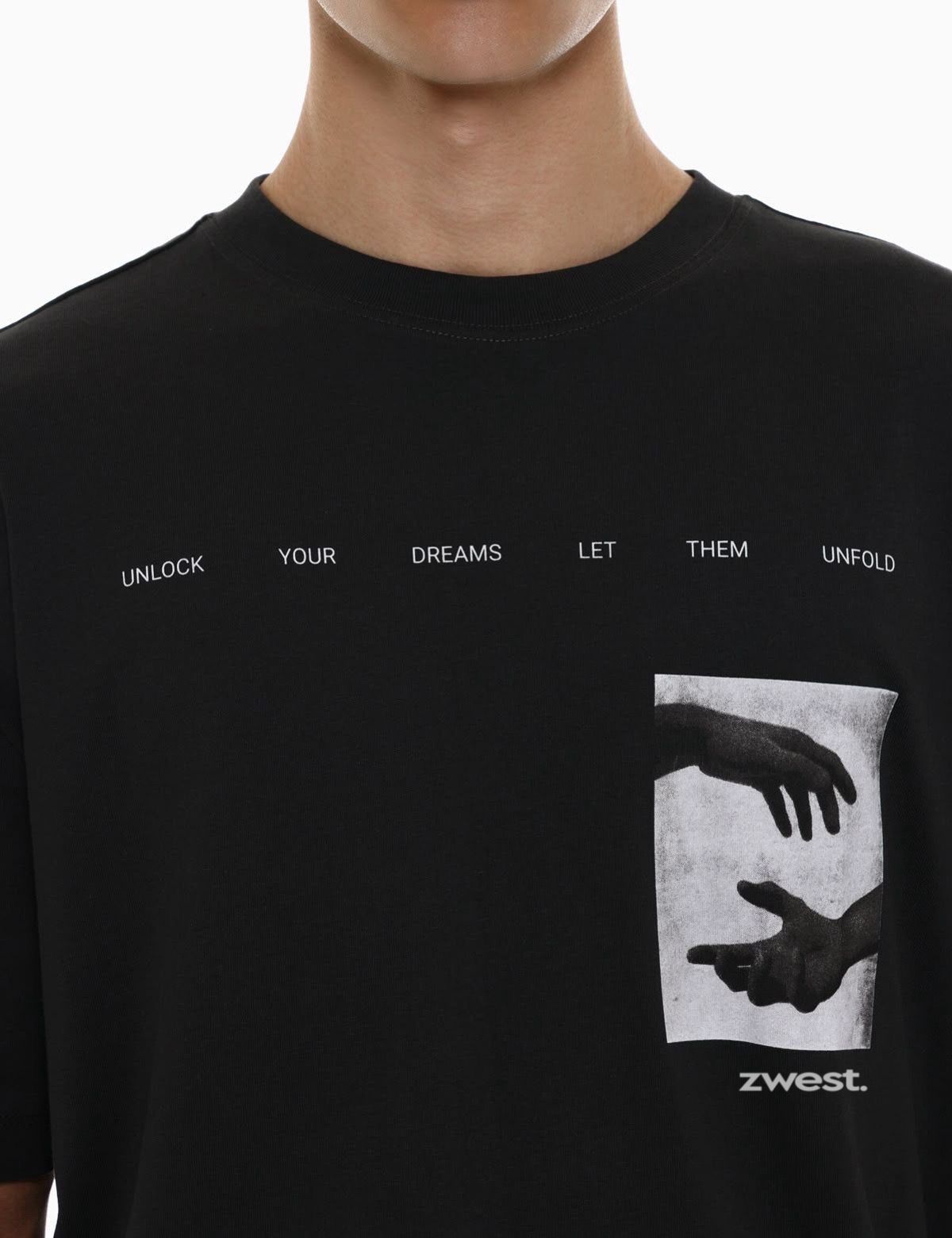 Polera Manga Corta Hombre - Unfold Black