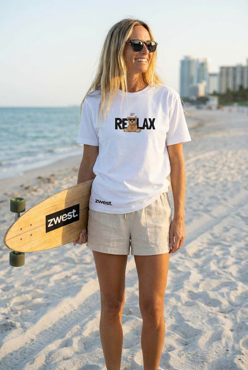 Polera Manga Corta Mujer - Relax White