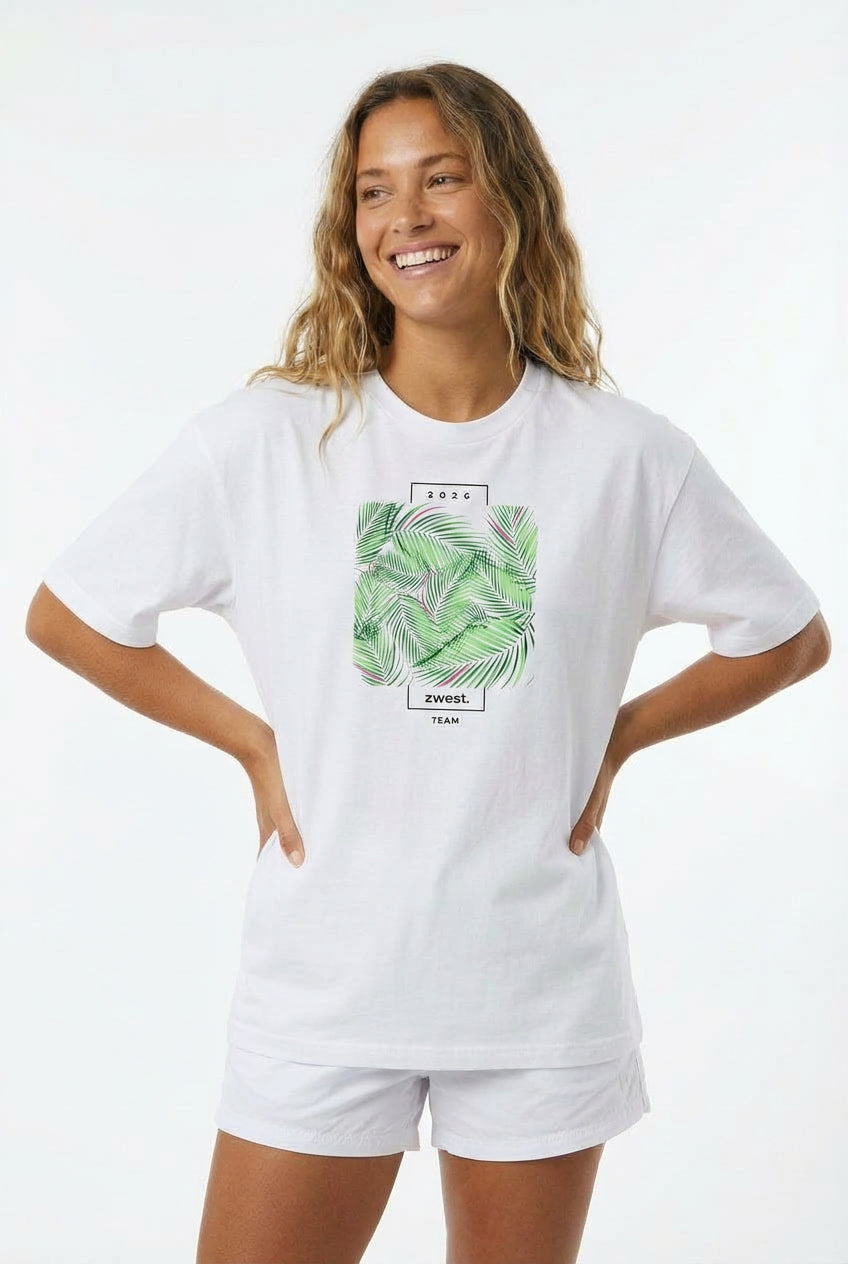 Polera Manga Corta Mujer - Palm White