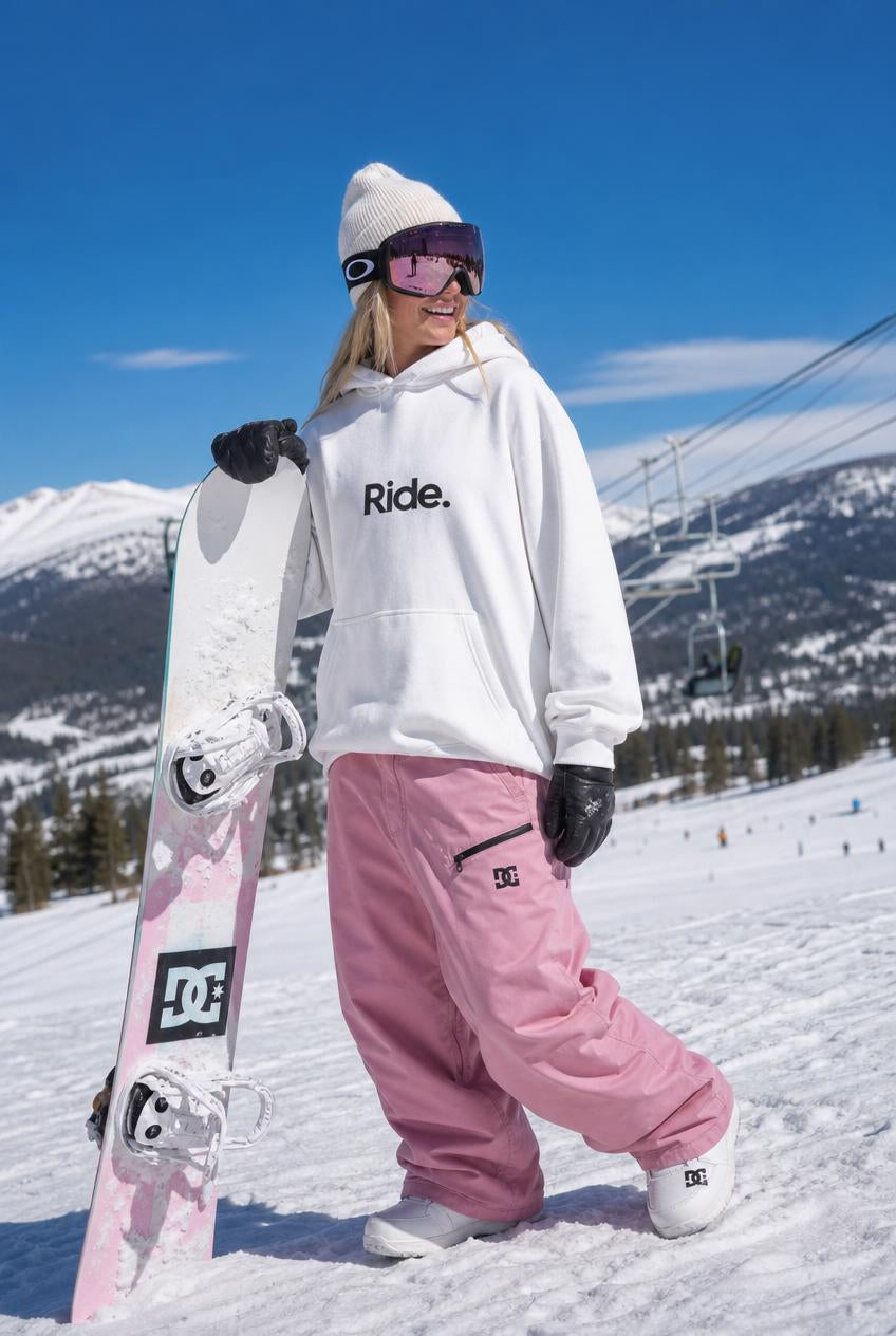 Polerón Ride White. Mujer